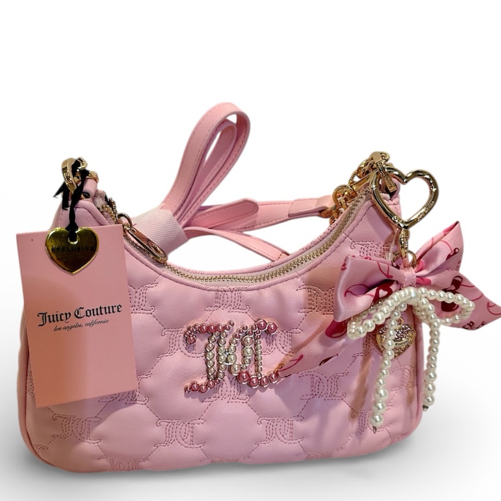 NWT Juicy Couture Tie the Knot Light Pink Crossbody Handbag Bow! 🎀